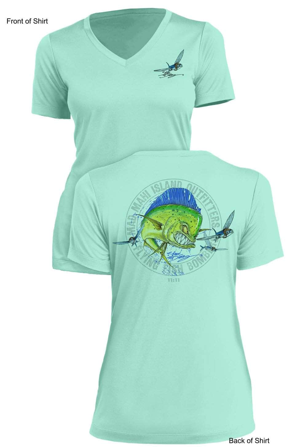 Mad Mahi Outfitters - Ladies Short Sleeve V-Neck-100% Polyester